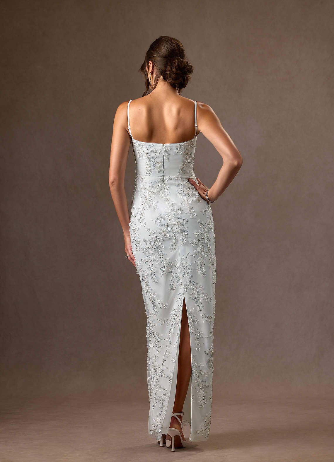 Diamond White Sheath Lace Dress