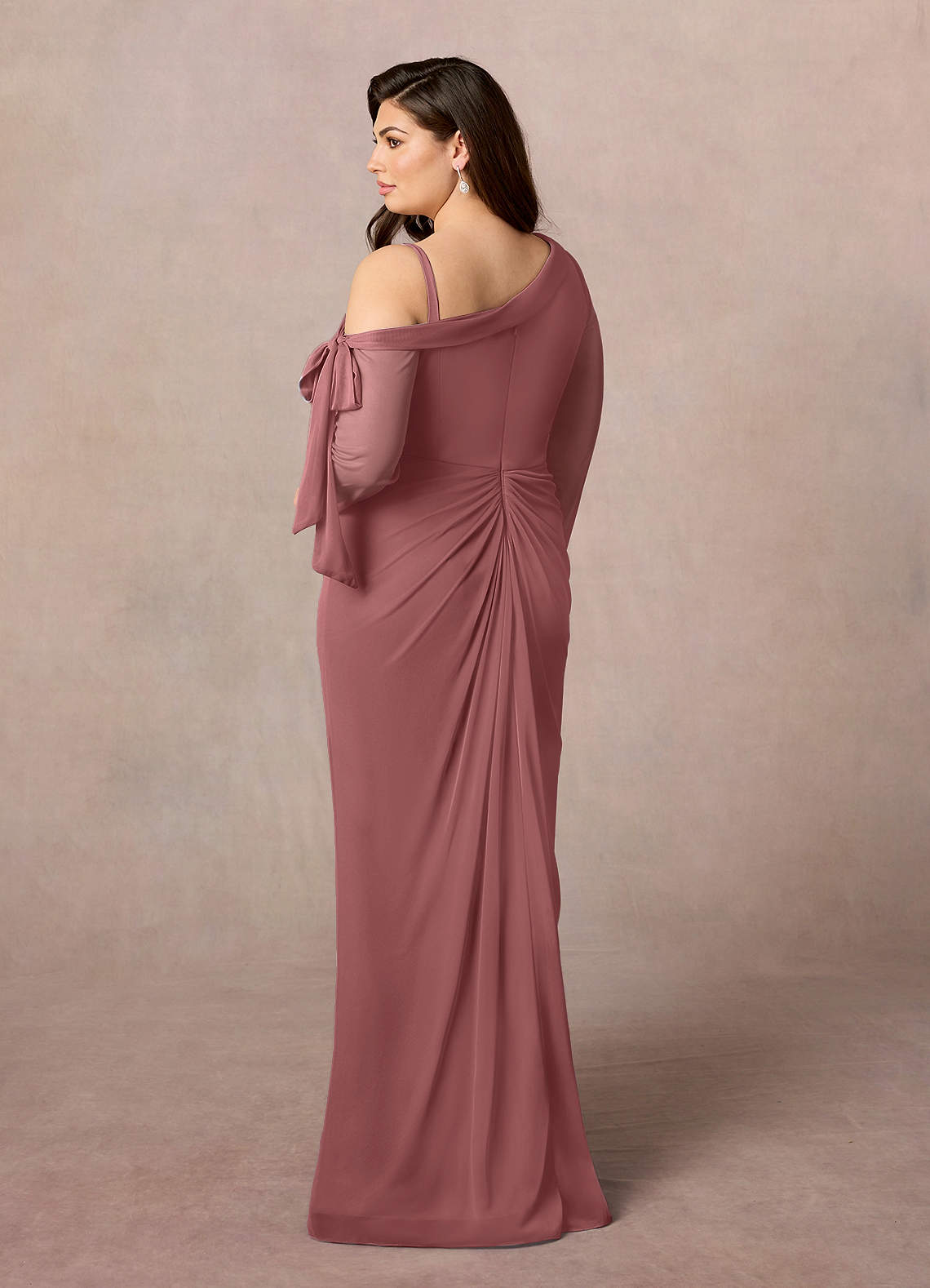 Desert Rose Sheath One Shoulder Mesh Dress