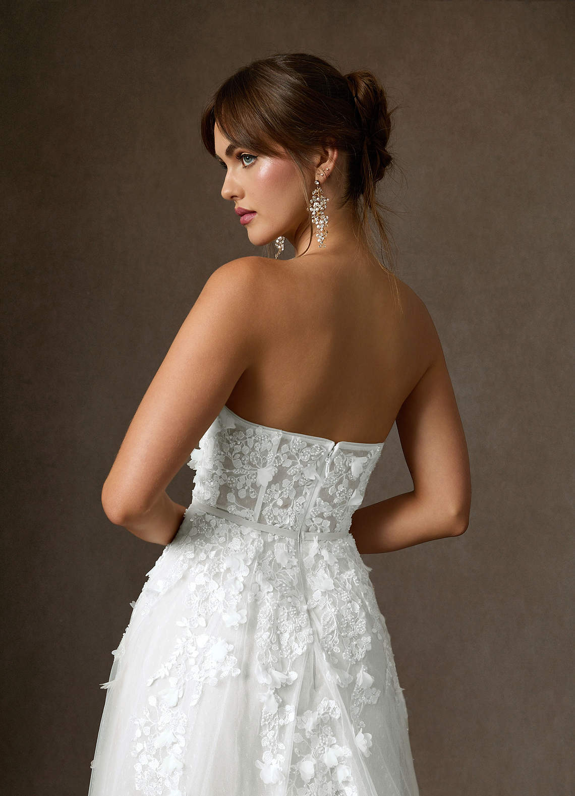 Diamond White Ball-Gown Off the Shoulder Lace Dress