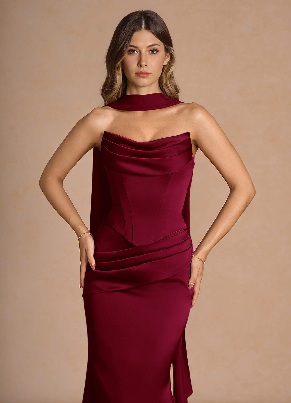 Sorrel Merlot Corset Two-Piece Sets Dress