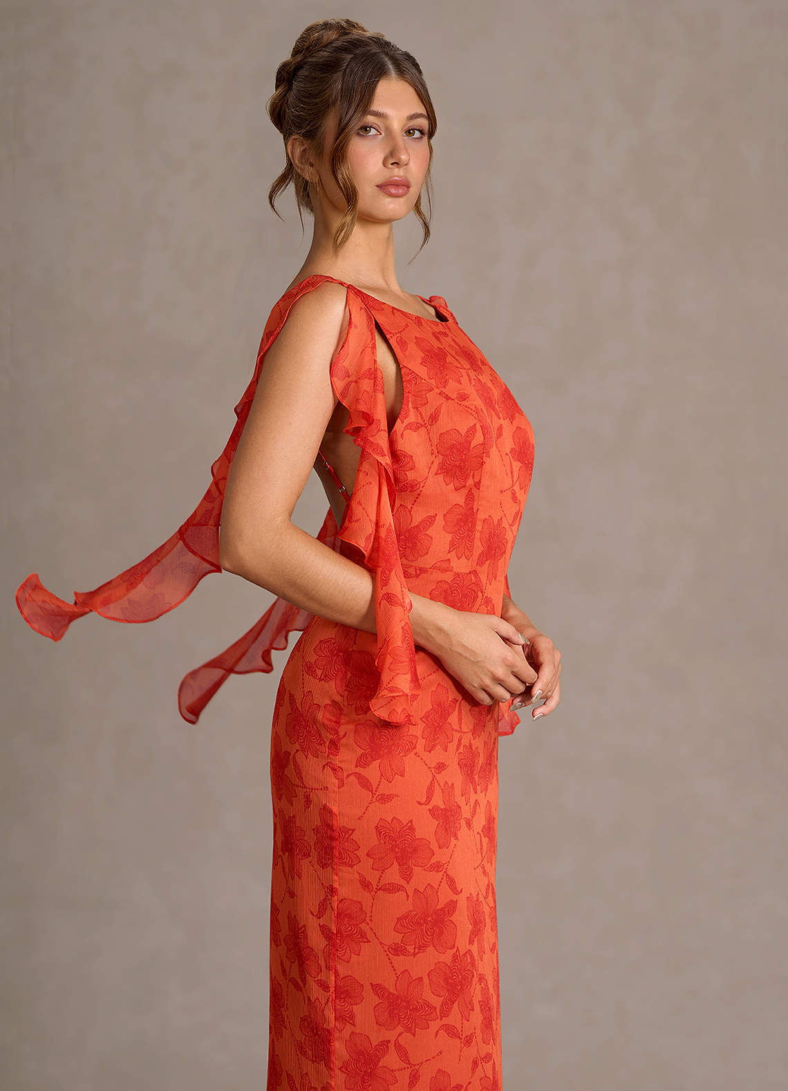 Evinah Tangerine Maxi Dress Dress