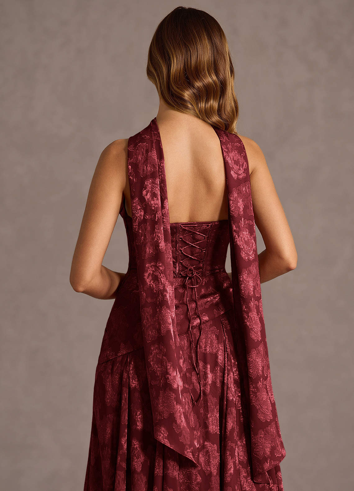 Gabriela Wine Maxi Dress Dress