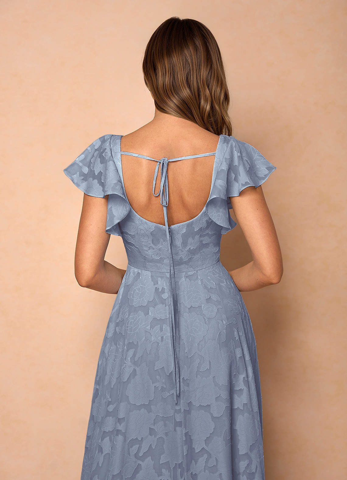 Anna Powder Blue Ruffled Maxi Dress
