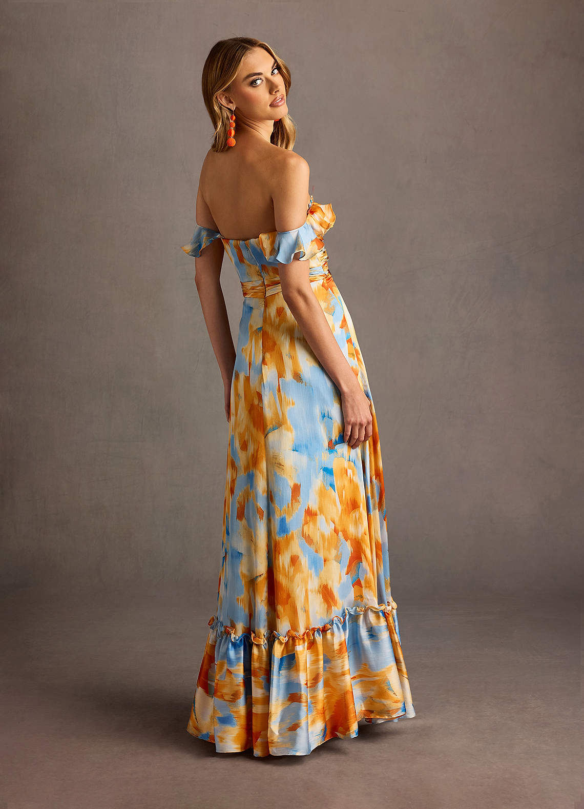 Frida Blue Caribbean Print Maxi Dress