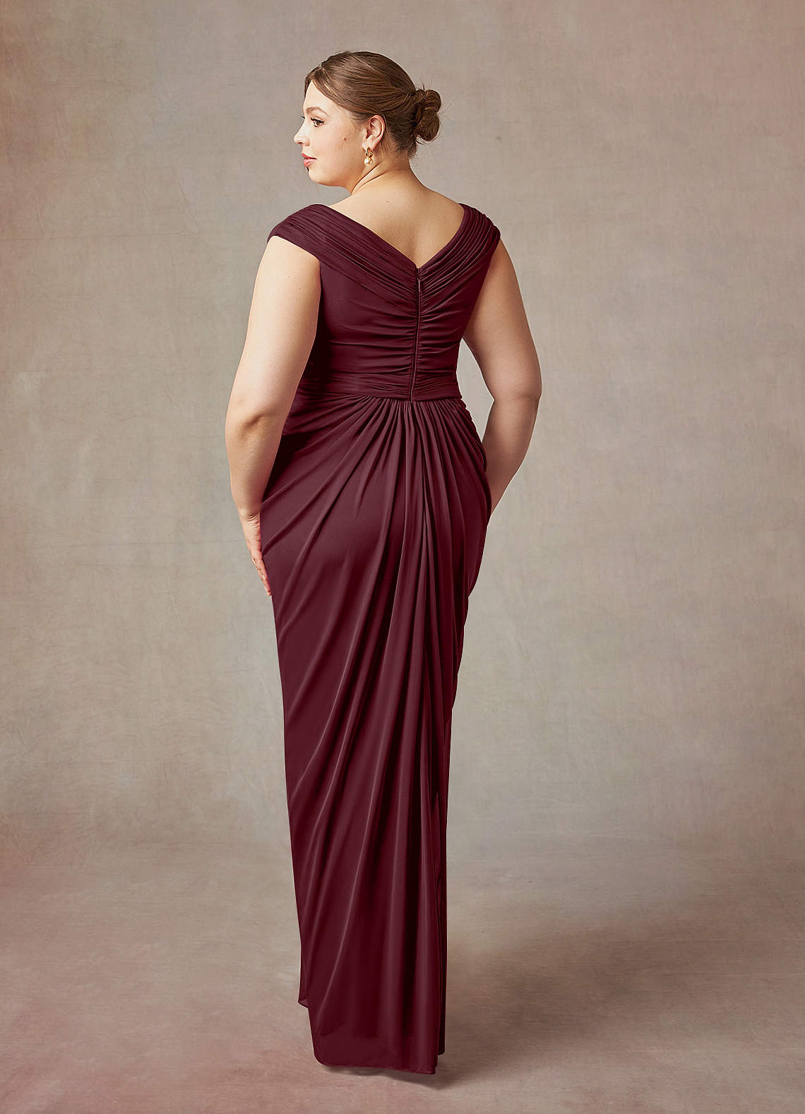 Cabernet Sheath Pleated Mesh Dress
