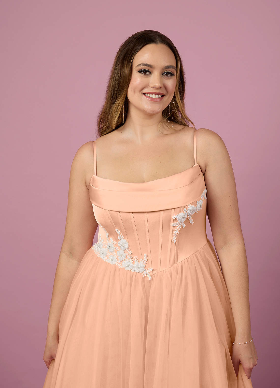 English Rose A-Line Pleated Tulle Dress English Rose