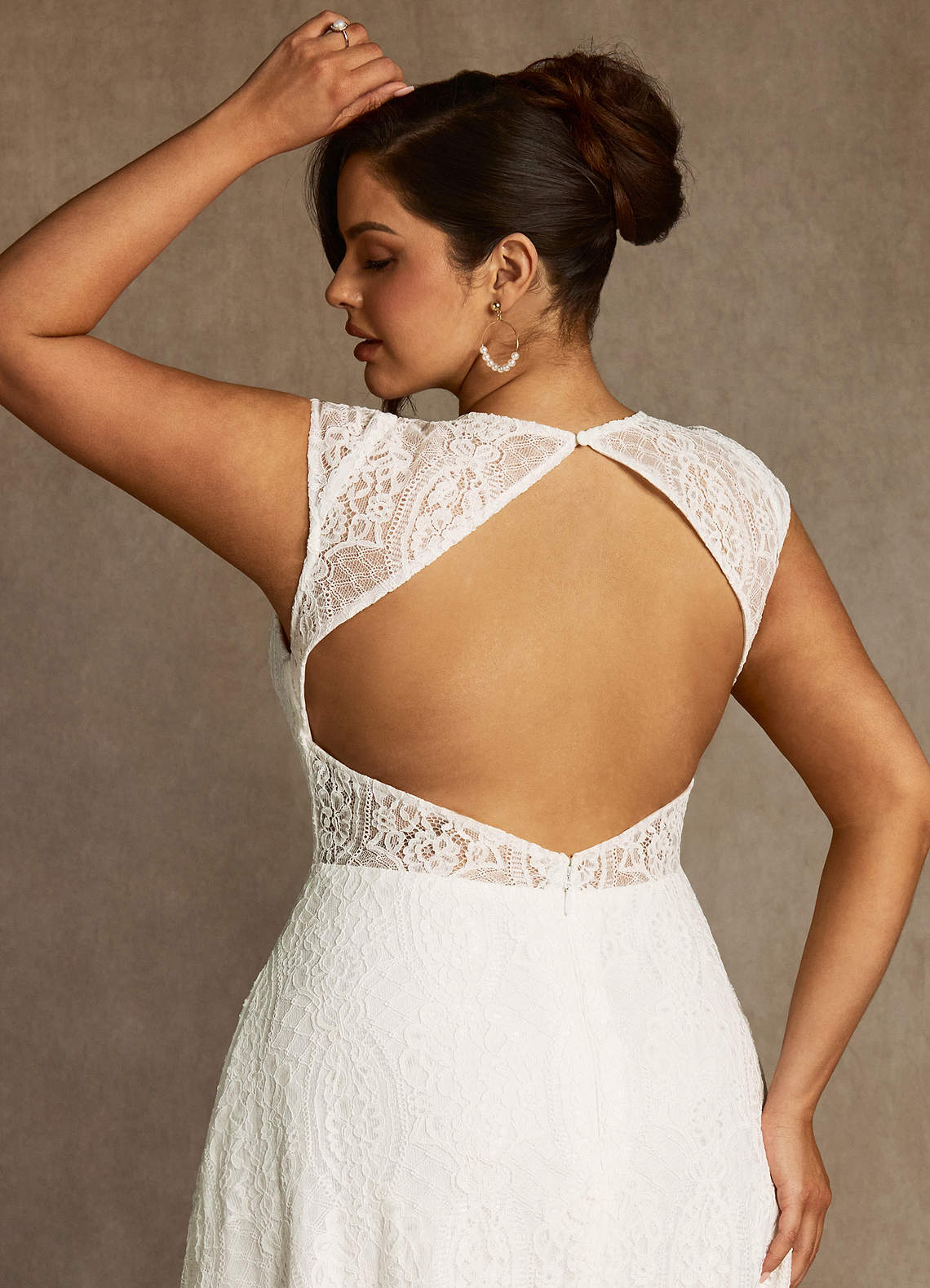 Diamond White A-Line Lace Dress