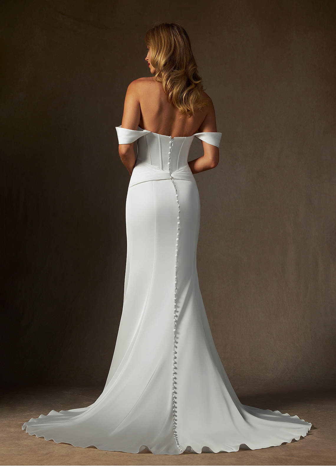 Diamond White Mermaid Strapless Stretch Satin Dress