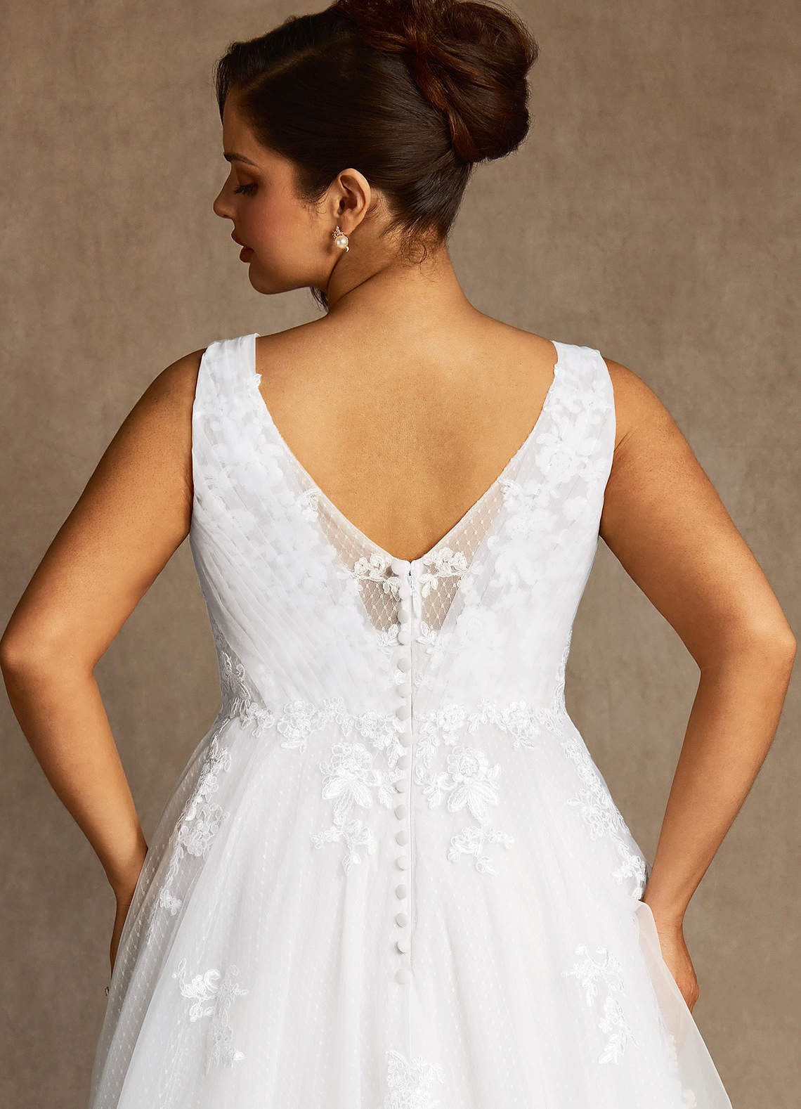 Diamond White A-Line Lace Tulle Dress