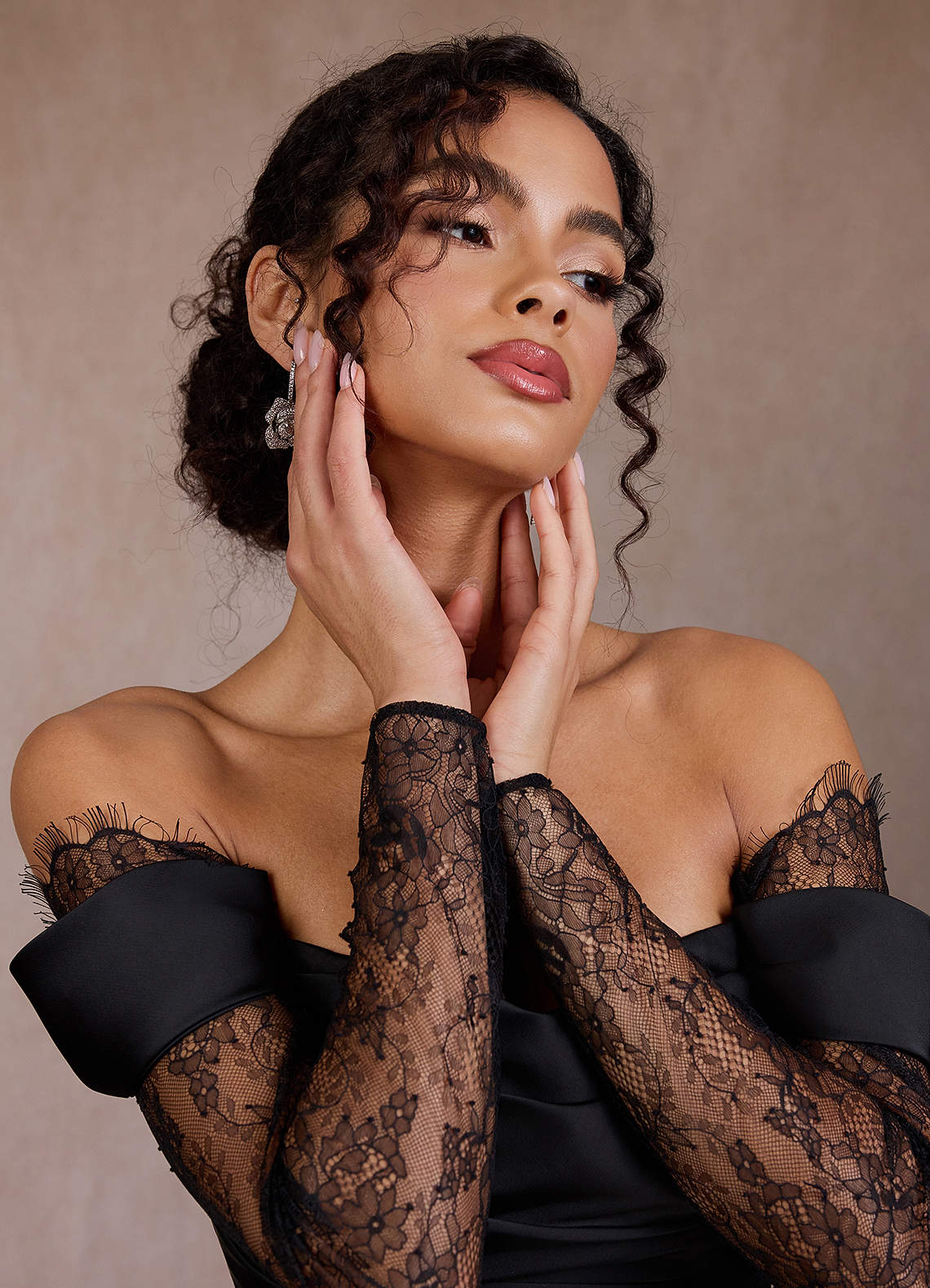 Gizela Black Lace Maxi Dress Dress
