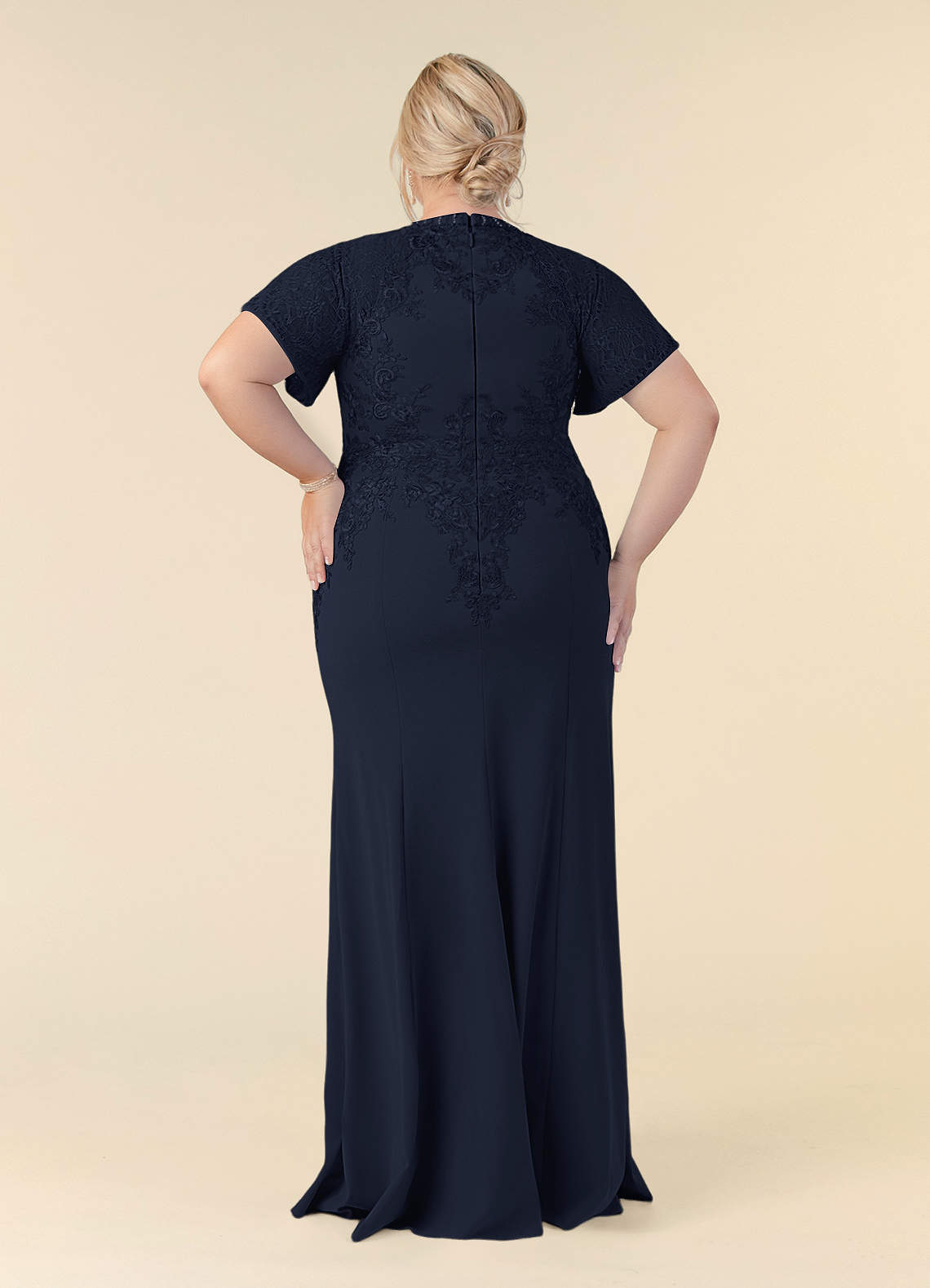 Dark Navy Mermaid Lace Dress
