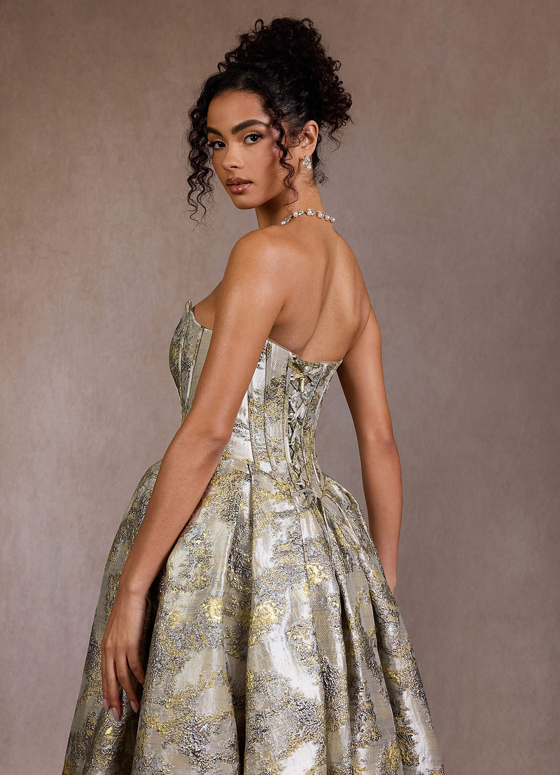 Mavis Gilded Silver Gown