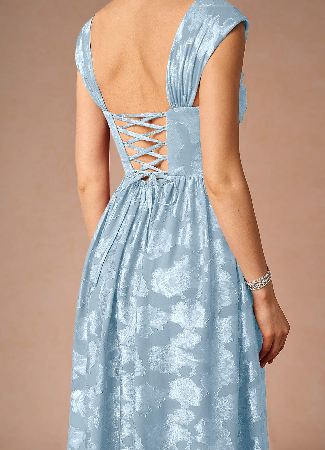 Hazel Powder Blue Pleated Maxi Dress Dress