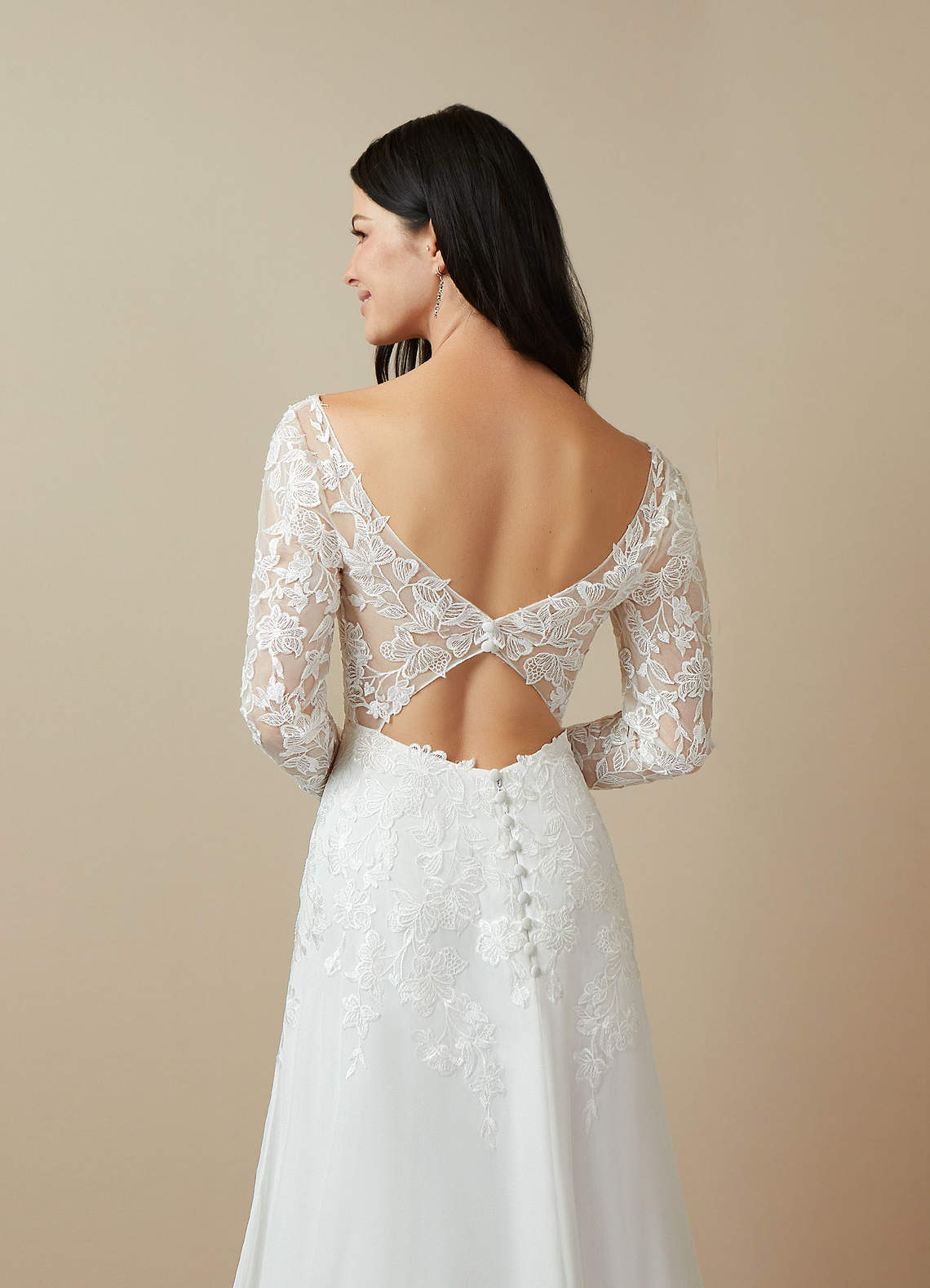 Diamond White A-Line Sequins Chiffon Dress