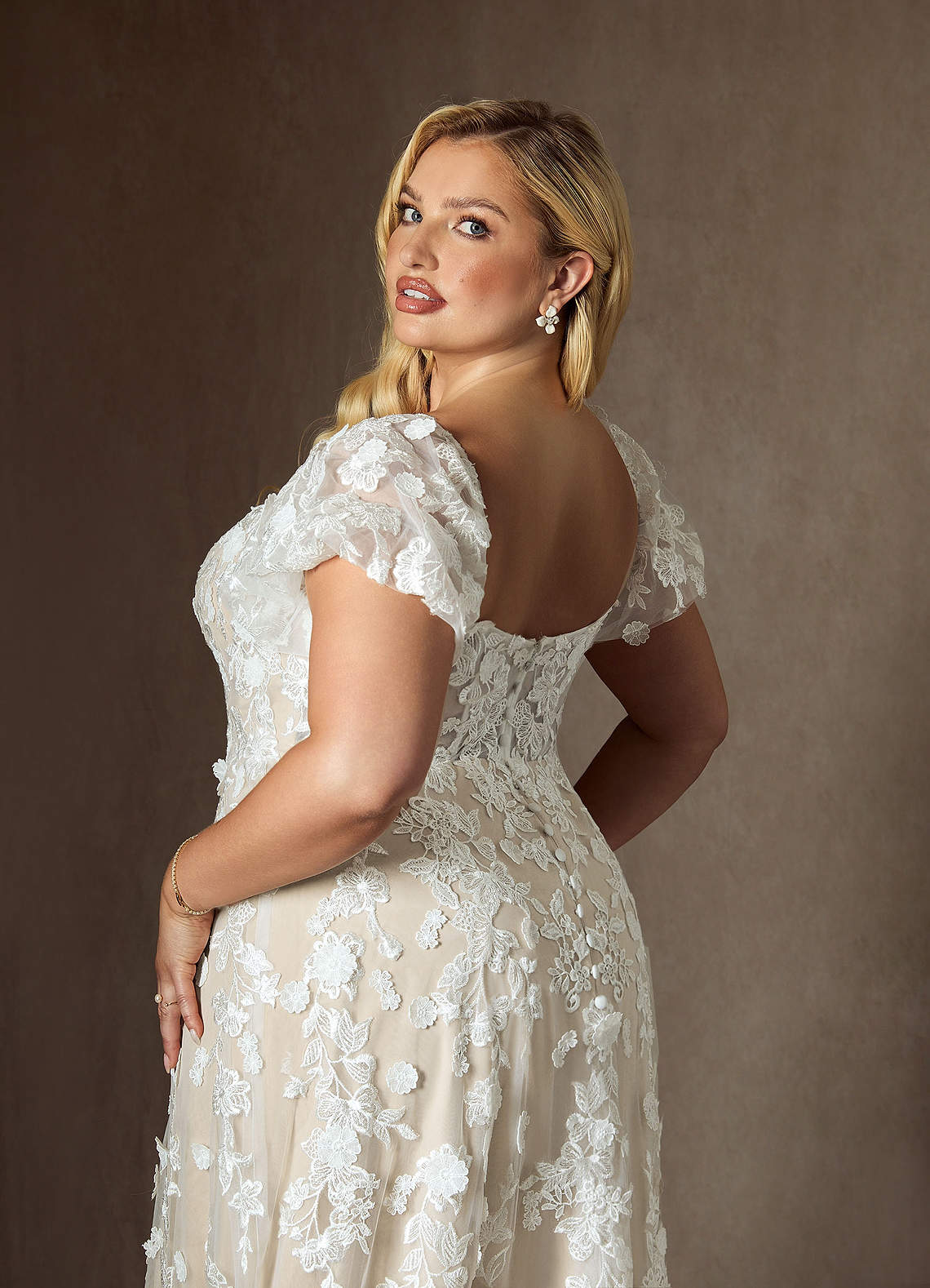 Diamond White Champagne A-Line Sweetheart Lace Dress
