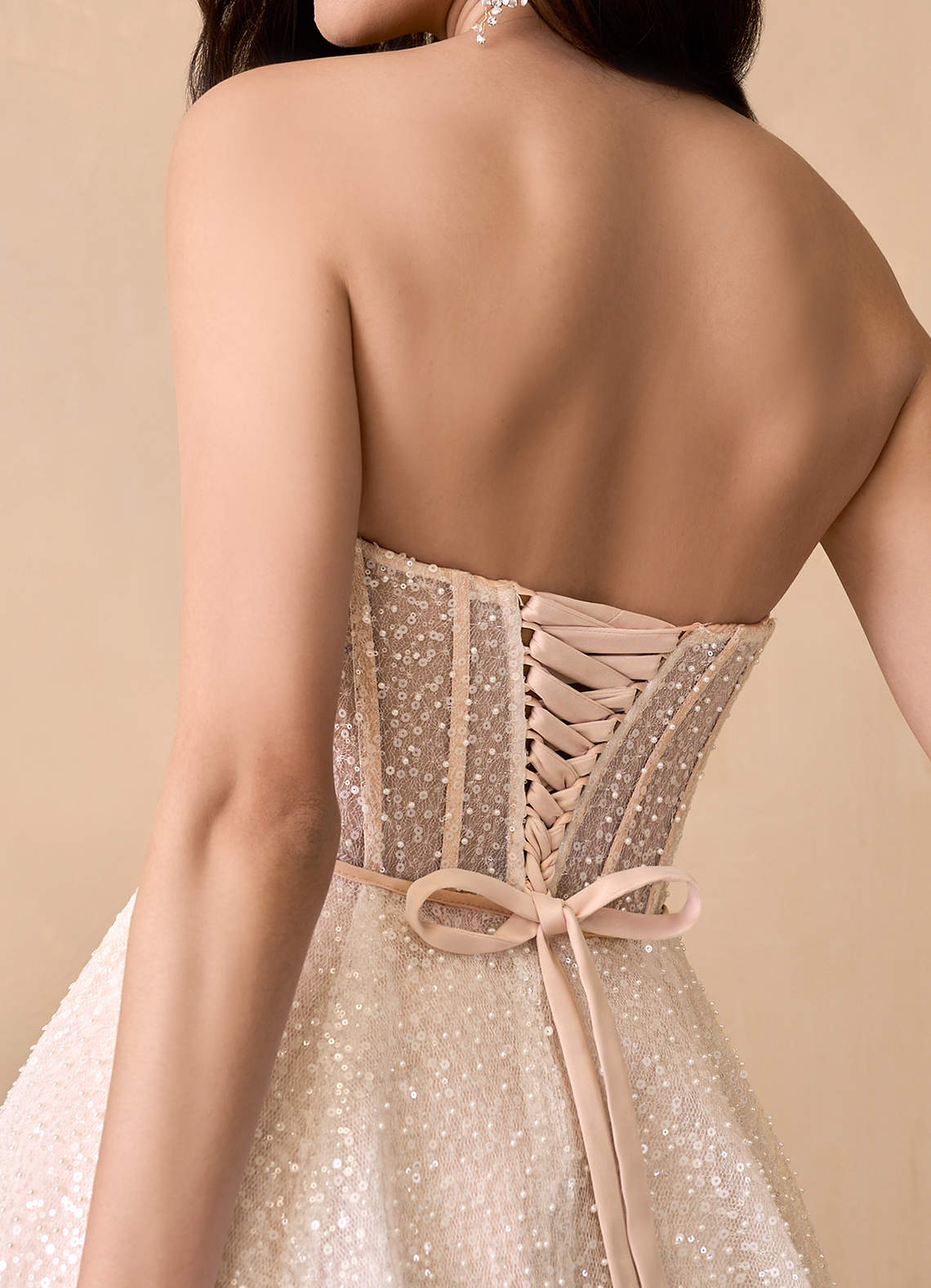 Diamond White English Rose Mermaid Off the Shoulder Beading Dress