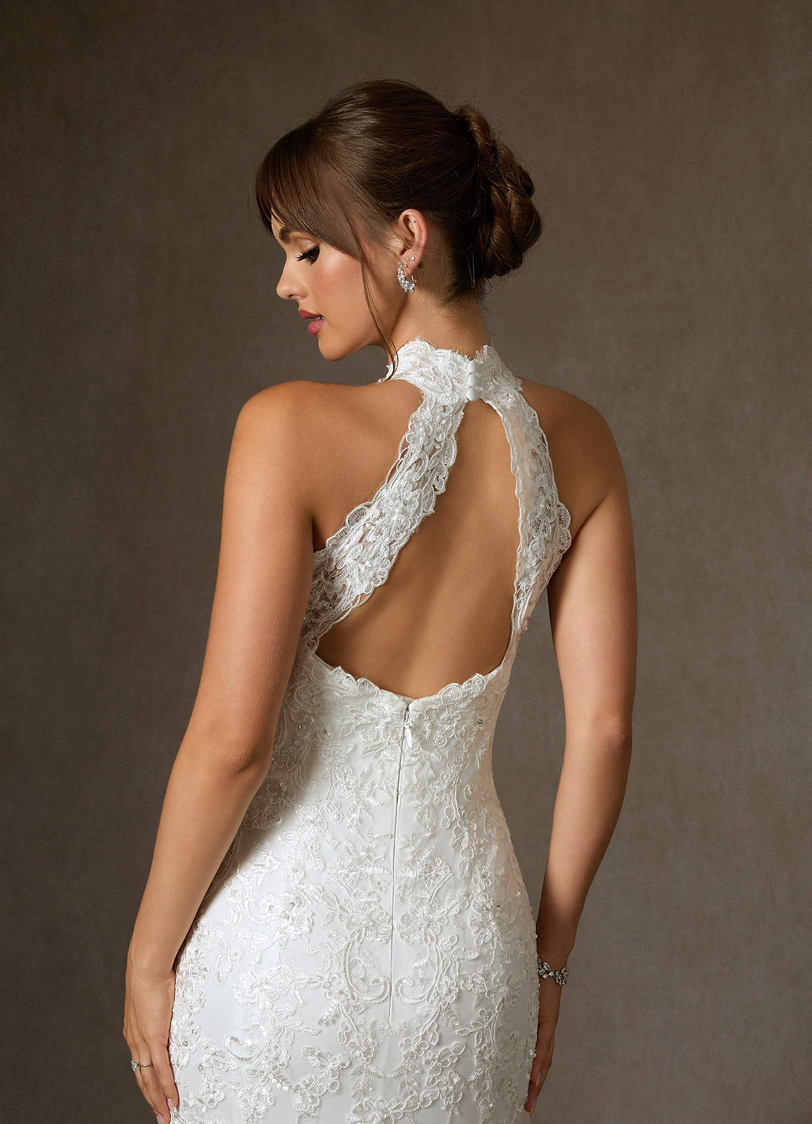 Diamond White Mermaid Lace Dress