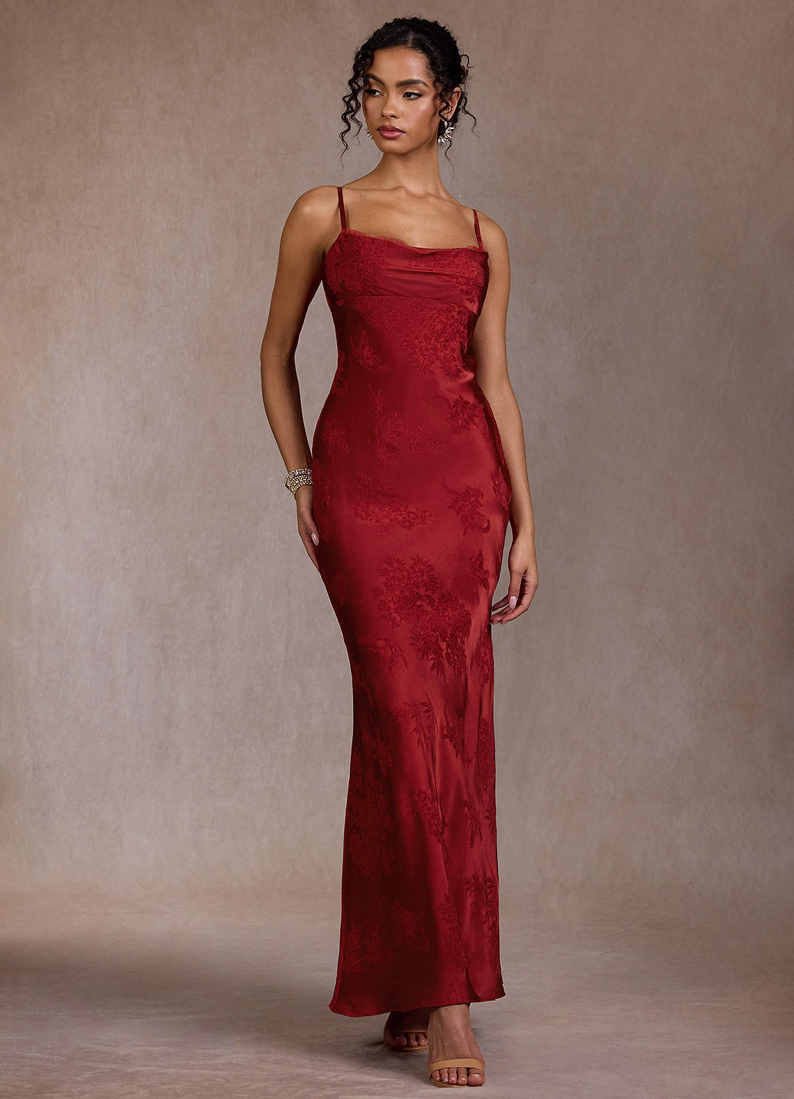 Fara Crimson Two Piece Dress
