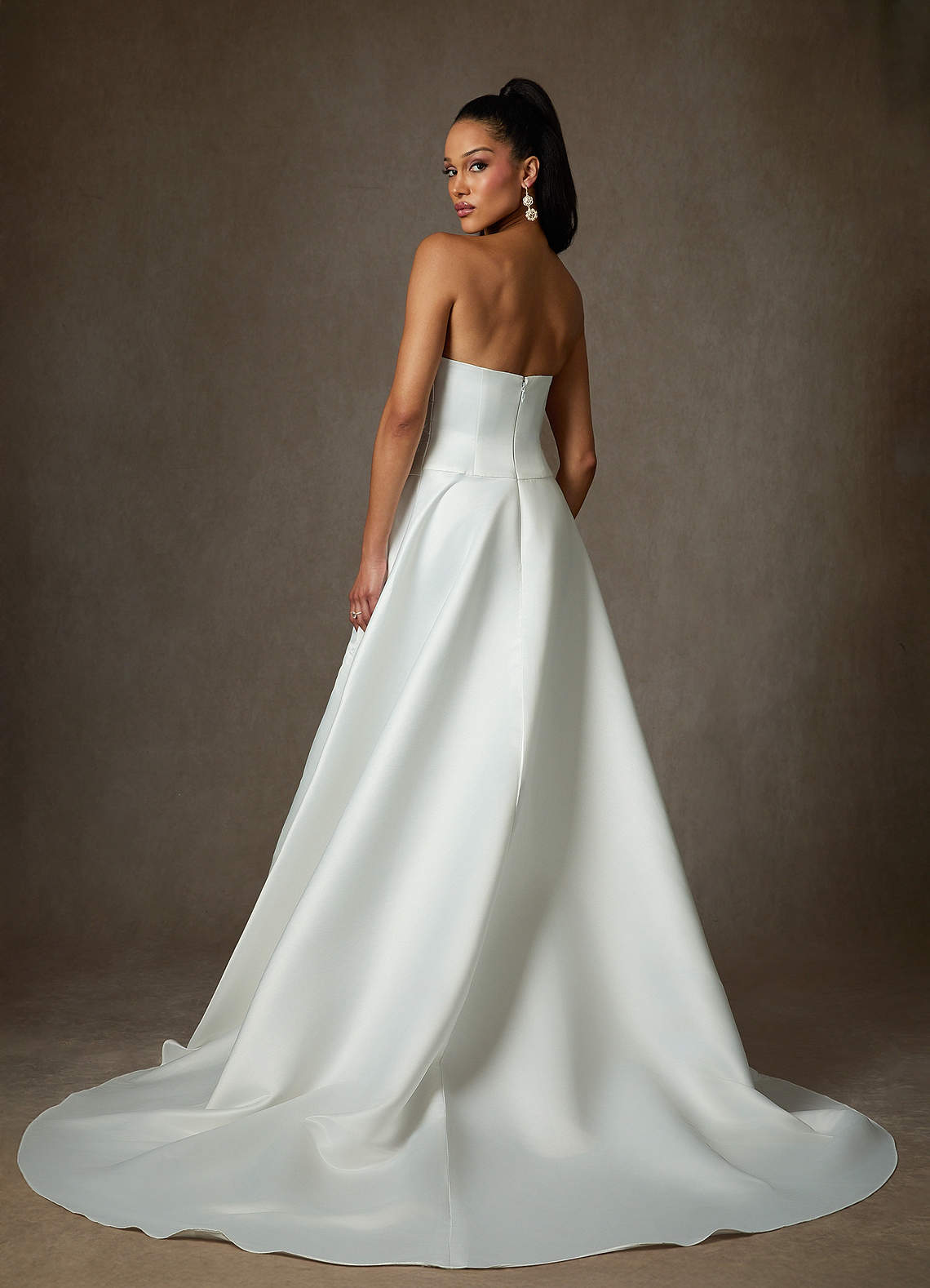 Diamond White A-Line Satin Dress