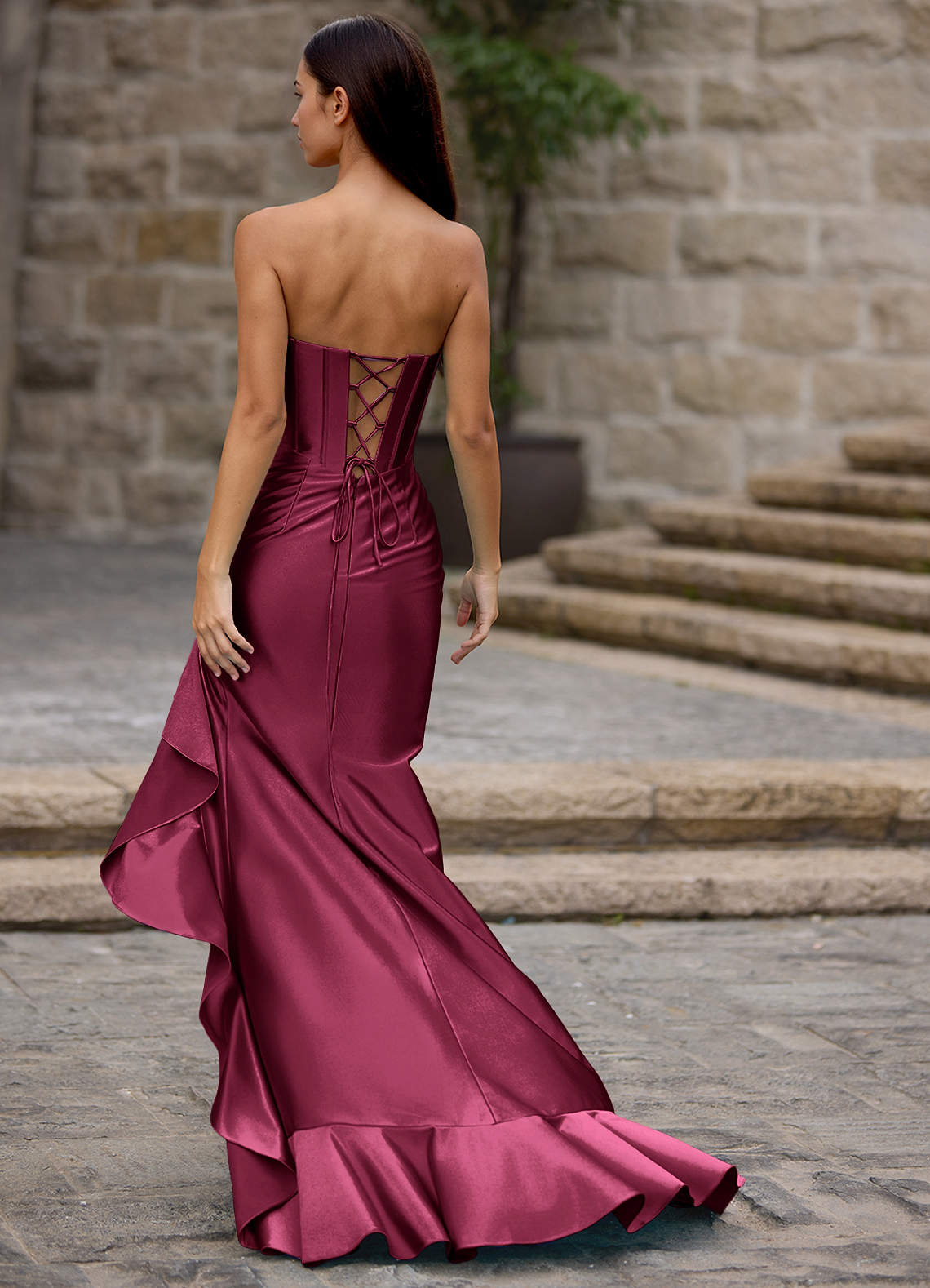 Siren Ankara Red Mermaid Prom Dress