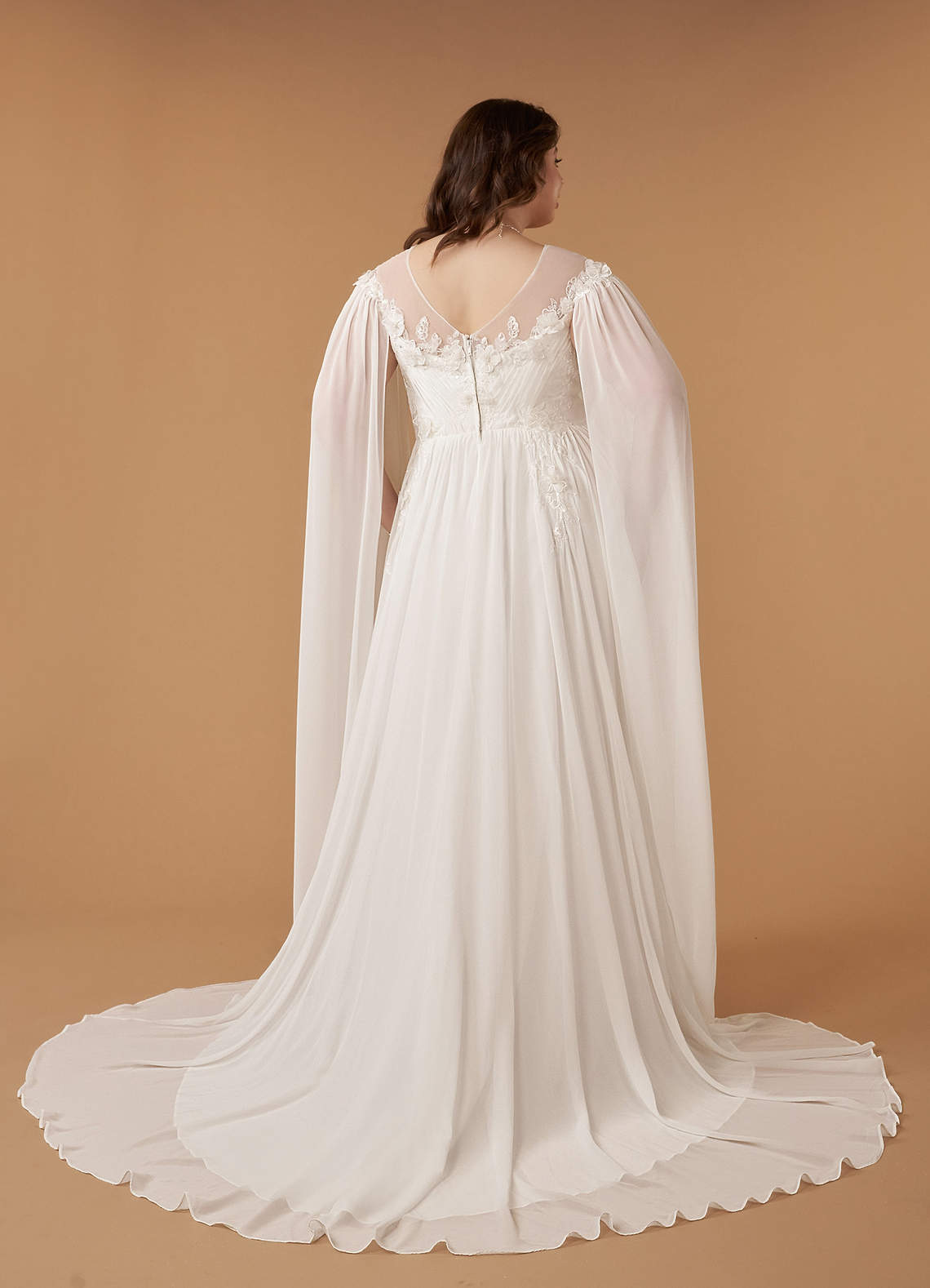 Diamond White A-Line Scoop Chiffon Dress