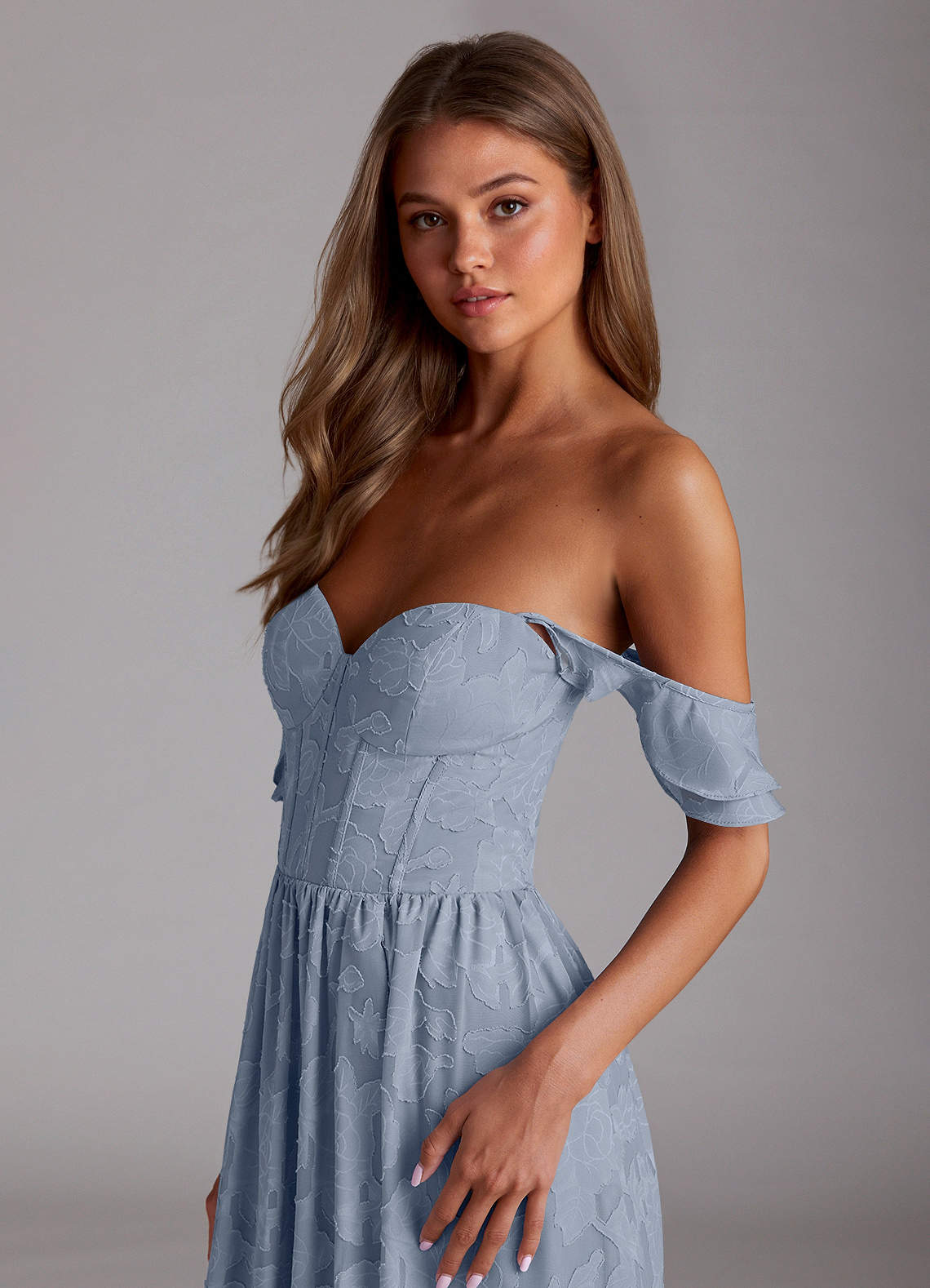 Sorina Powder Blue A Line Prom Dress