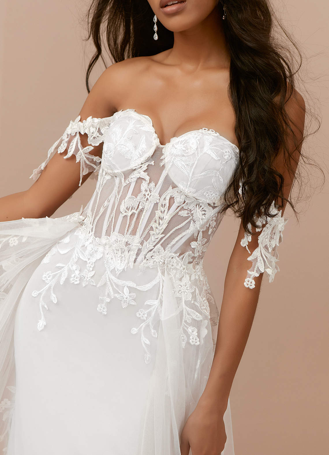Diamond White A-Line Sequins Tulle Dress