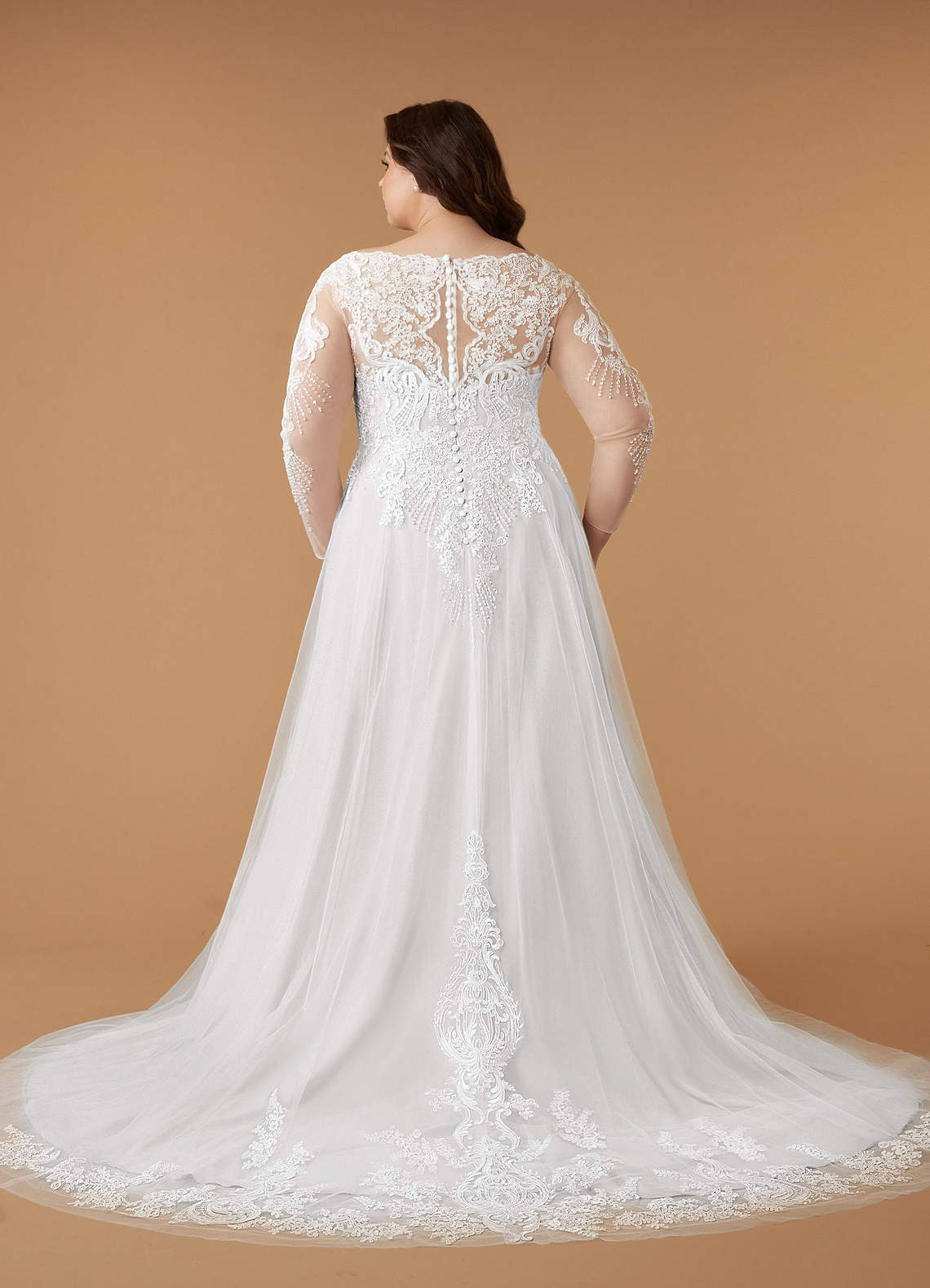 Diamond White A-Line V-Neck Sequins Tulle Dress