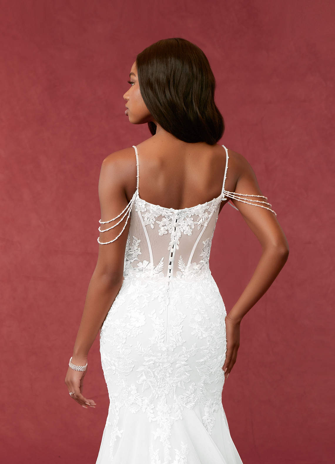Diamond White Mermaid Sequins Tulle Dress