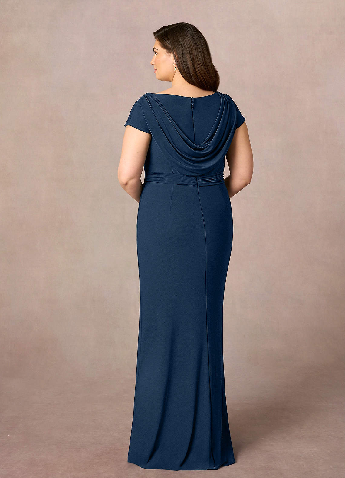 Neptune Dark Navy Mermaid V-Neck Sequins Lace Dress