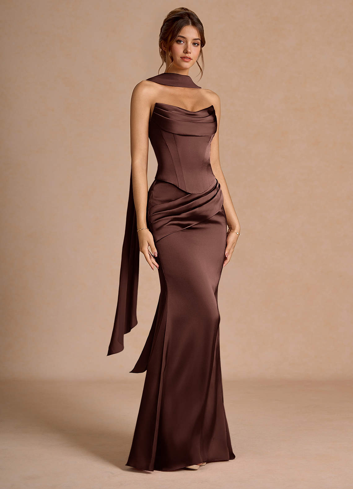 Sorrel Mocha Coco Corset Two-Piece Sets Dress