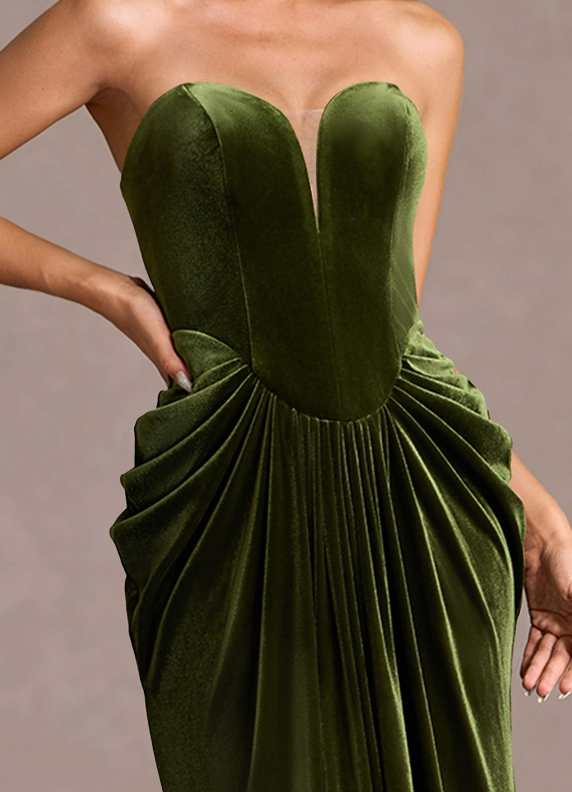 Sylvie Olive Maxi Gown Dress