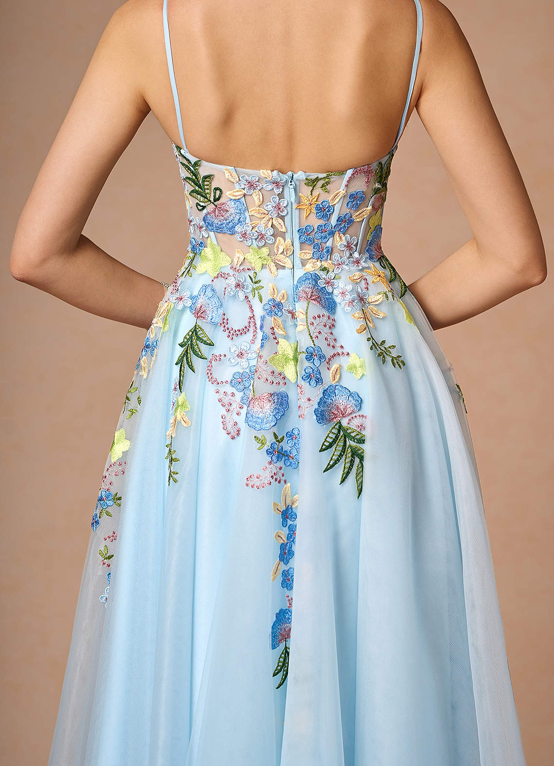 Iverine Sky Blue Multi Midi Dress Dress
