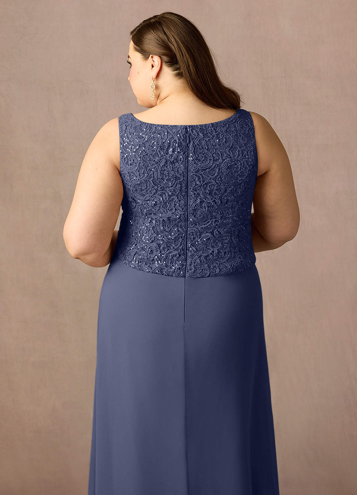 Stormy Sheath Square Neckline Sequins Chiffon Dress