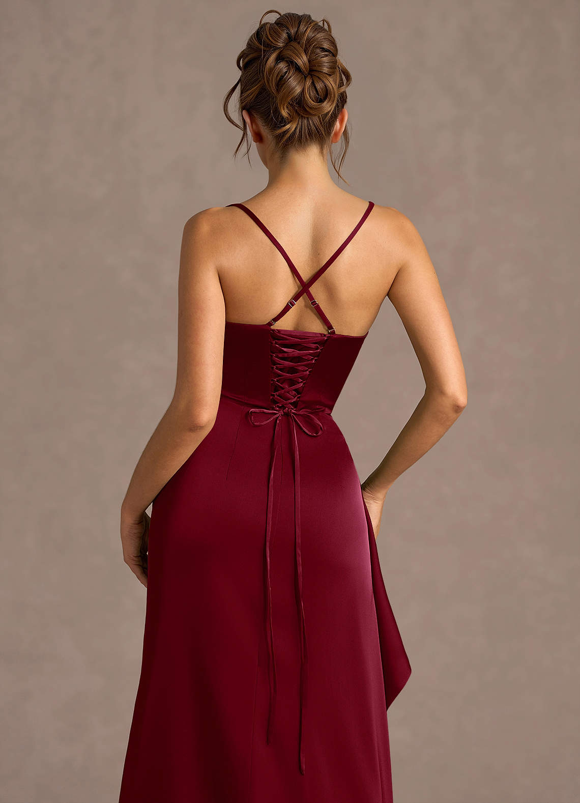 Thora Merlot Open Back Prom Dress