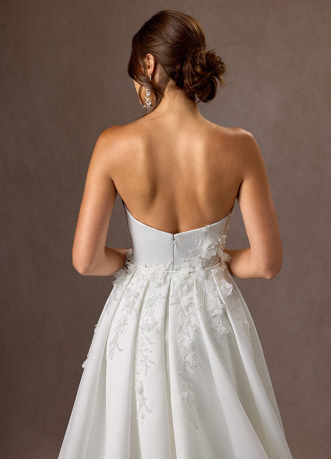 Diamond White Mermaid Strapless Matte Satin Dress