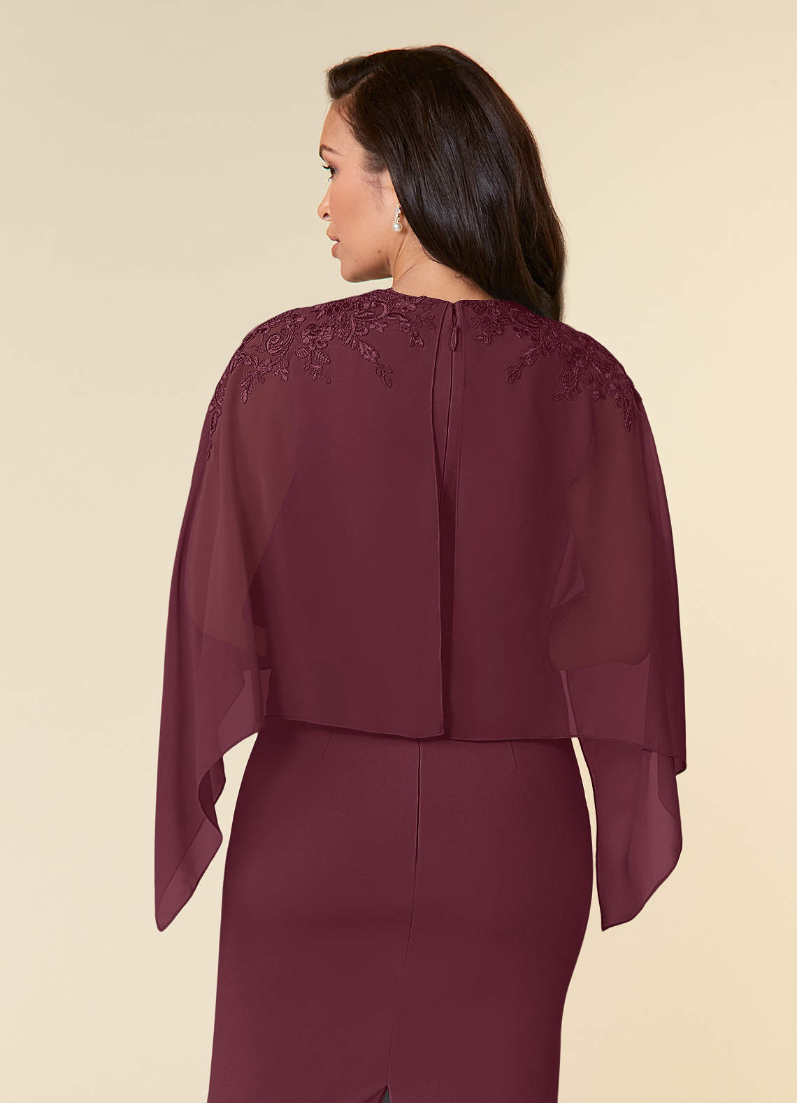 Cabernet Sheath Lace Chiffon Dress