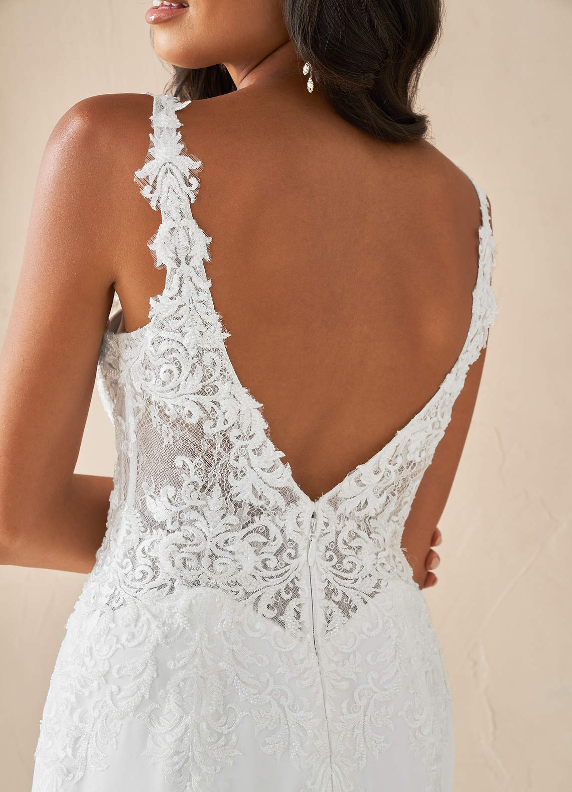 Diamond White Mermaid Sequins Stretch Crepe Dress