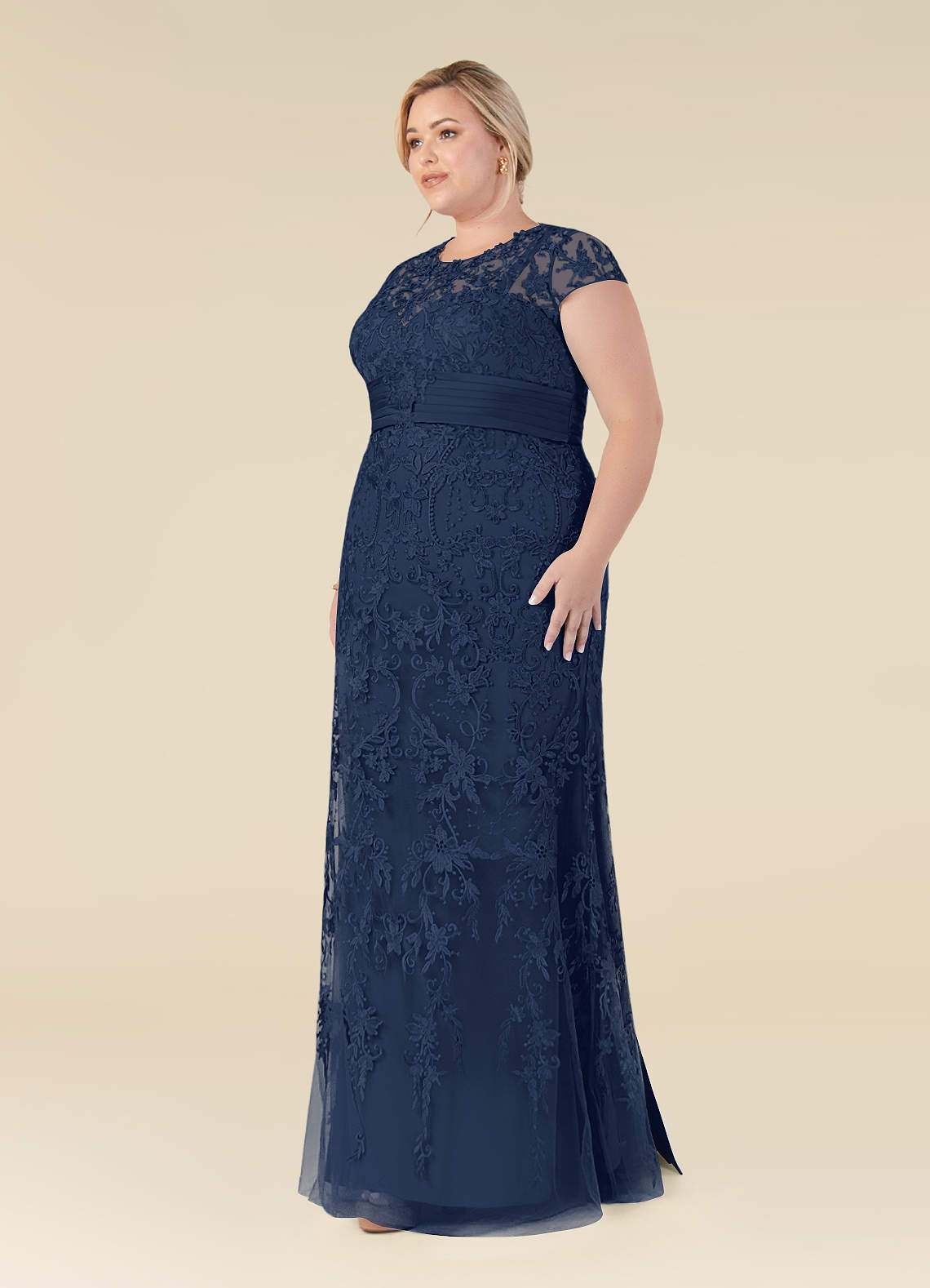 Dark Navy Mermaid Lace Dress