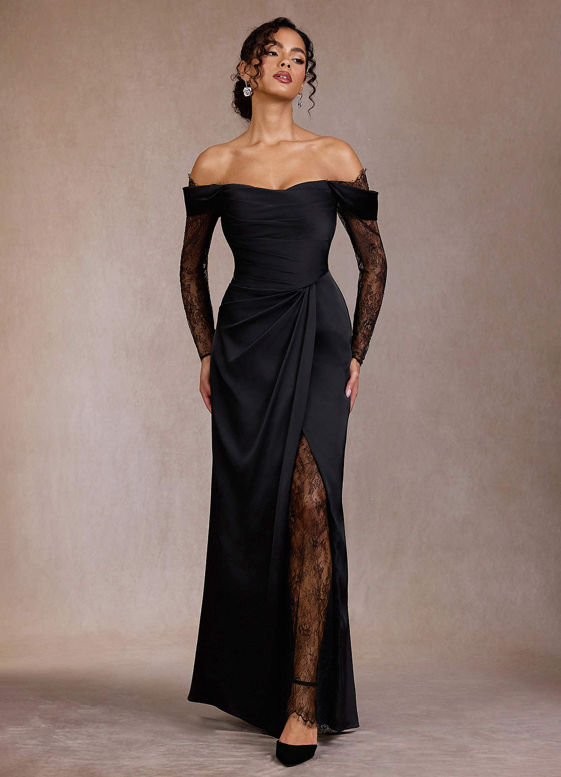 Gizela Black Lace Maxi Dress  Dress