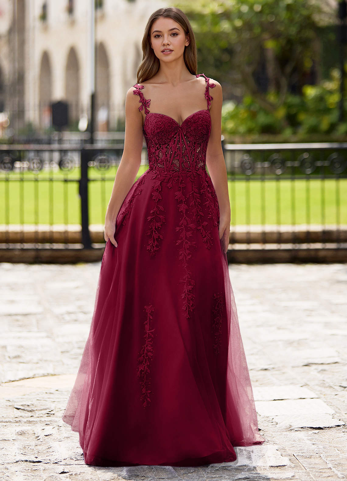 Dreamscape Burgundy A-Line Prom Dress  Dress