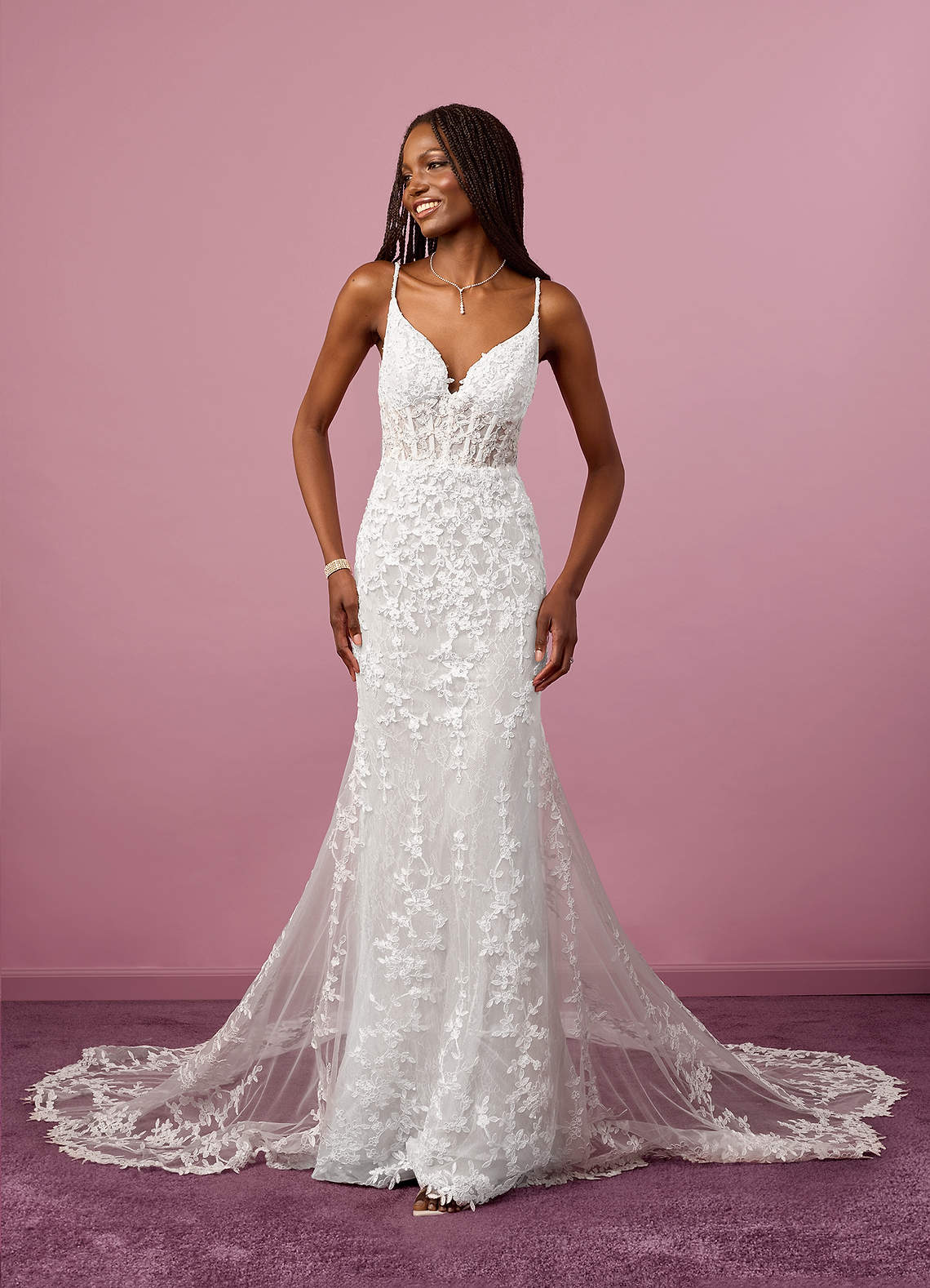 Diamond White Mermaid Sequins Tulle Dress Diamond White