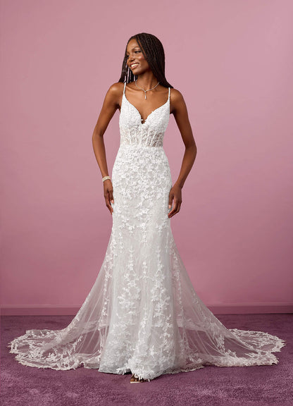 Diamond White Mermaid Sequins Tulle Dress Diamond White