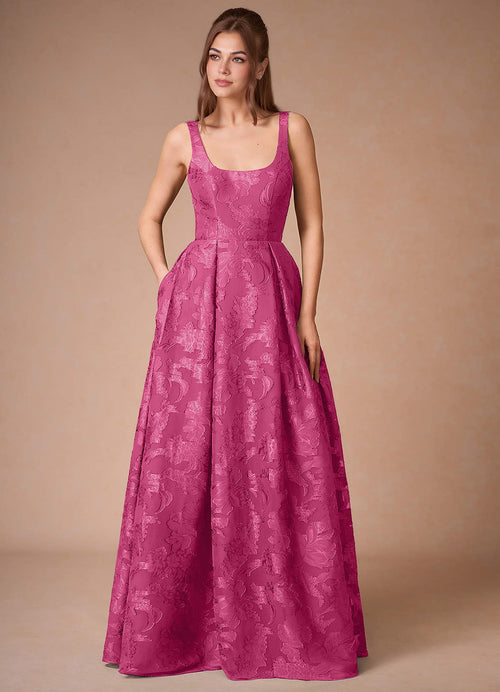 Althea Fuchsia Tie-Back Maxi Dress