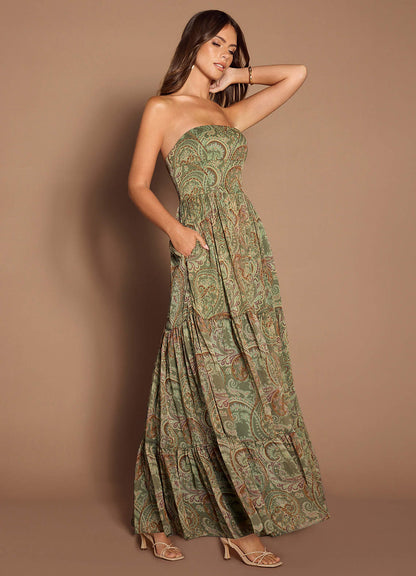 Jarah Sage Paisley Maxi Dress