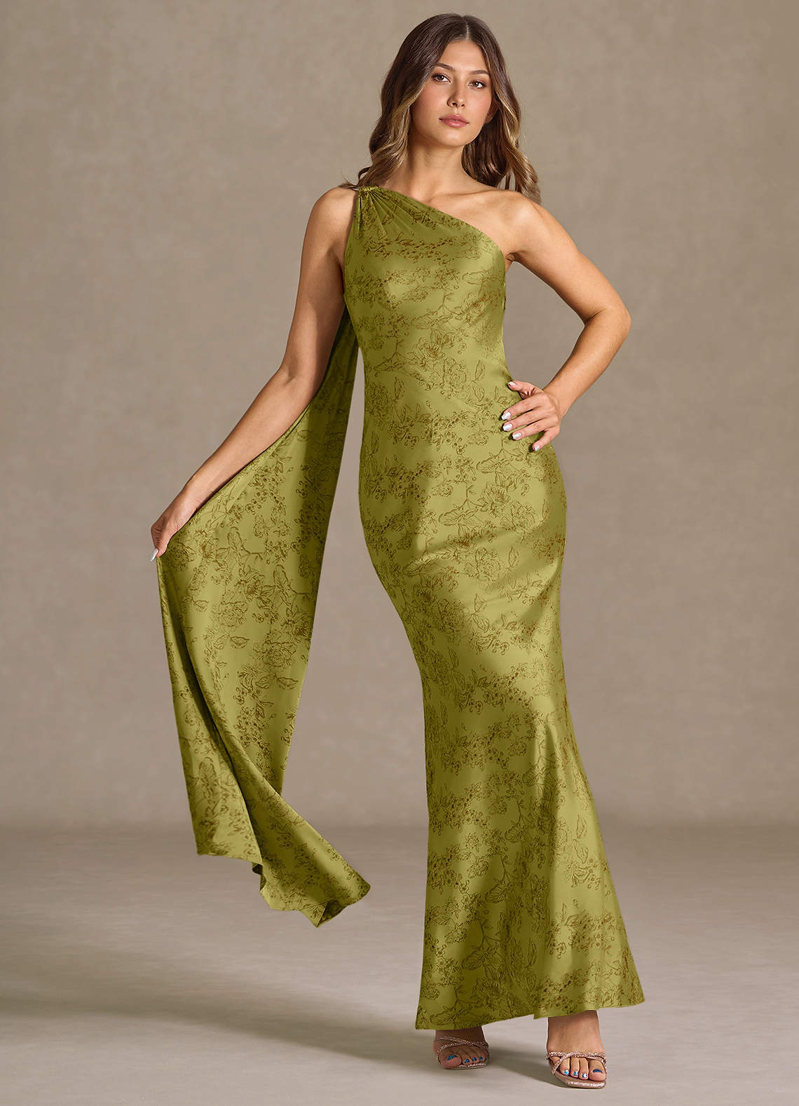 Sapphira Moss Brown Maxi Dress