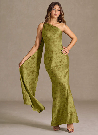 Sapphira Moss Brown Maxi Dress