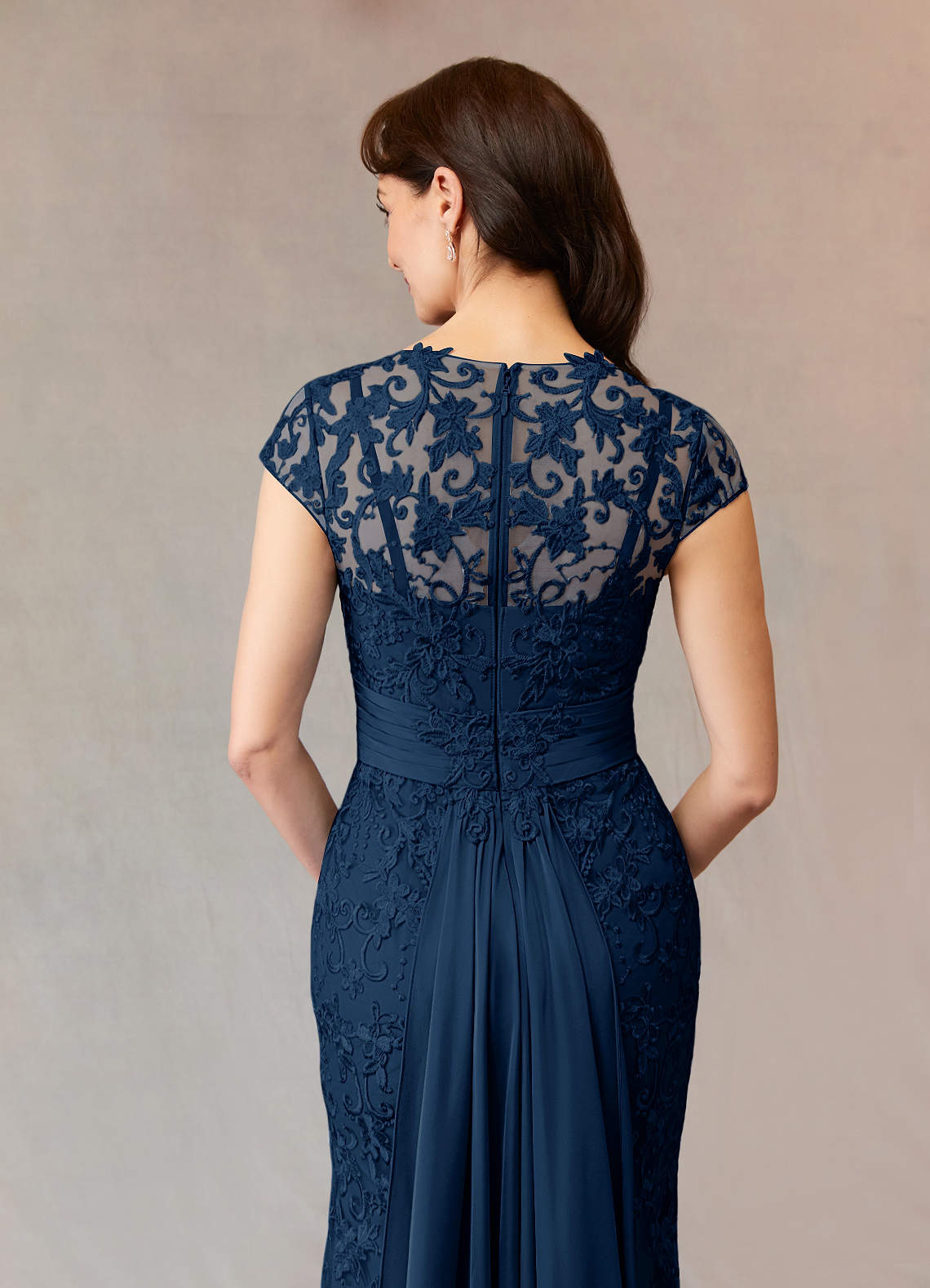 Dark Navy Mermaid Lace Dress