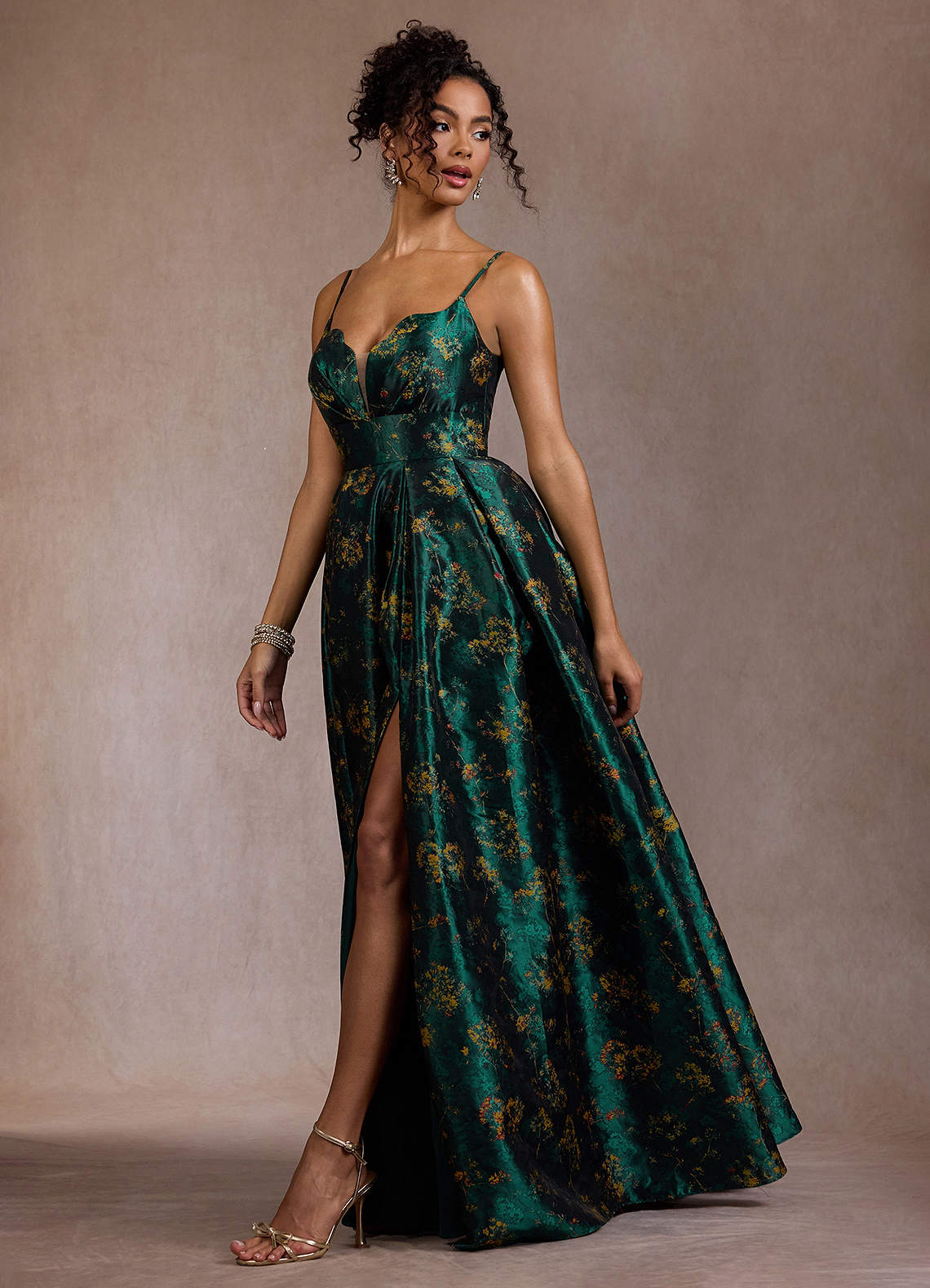 Cristal Deep Green Maxi Dress  Dress