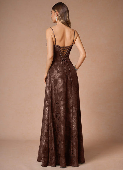 Hollis Mocha Coco Lace Back Maxi Dress